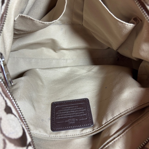Coach Tan and Brown Signature Tote - Picture 9 of 11
